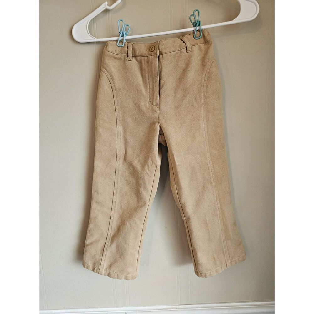 Janie and Jack The Sueded Pant Velour Size 4t Tan Stretch Pull On